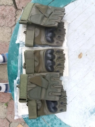 Тактические перчатки без пальцев Перчатки тактические беспалые Размер XL Зеленый (олива) фото от покупателей 3