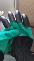 Садові рукавички з пластиковими наконечниками Garden Gloves green фото від покупців 7