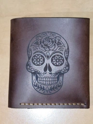 Кожаный мужской кошелек Square Skull Коричневый (nas120102-2) фото от покупателей 3