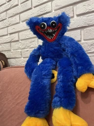 Мягкая Игрушка Хаги Ваги обнимашка (Huggy Wuggy) синий с липучками на руках 40 см