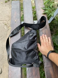 Чоловіча сумка Cross Body 4634 Месенджер протикрадій на плече рюкзак слінг Чорна (0609ОК) фото від покупців 2