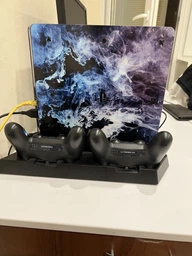 Вінілова наклейка на Sony PlayStation PS4 Slim консоль і контролер з розводами, арт.700293 фото від покупців 6