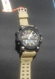 Тактичний військовий годинник Skmei Premium 56838 (Серія Military) Чорний із зеленим ременем хакі койот фото від покупців 1