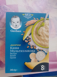 Дитяча каша Gerber Суха молочна швидкорозчинна Мультизлакова з йогуртом, бананом і грушею для дітей з 8 місяців 240 г (7613039834244) фото від покупців 8