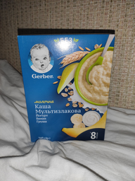 Дитяча каша Gerber Суха молочна швидкорозчинна Мультизлакова з йогуртом, бананом і грушею для дітей з 8 місяців 240 г (7613039834244) фото від покупців 6