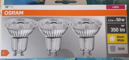 Набір ламп Osram 3шт LED GU10 4.3Вт 2700К 350Лм PAR16 (4058075818392) фото от покупателей 10