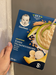 Дитяча каша Gerber Суха молочна швидкорозчинна Мультизлакова з йогуртом, бананом і грушею для дітей з 8 місяців 240 г (7613039834244) фото від покупців 3