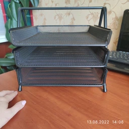 Лоток горизонтальный BuroMax 3 отделения металлическая сетка серебристый (BM.6252-24) фото от покупателей 5