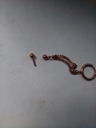 Серьга кафф на одно ушко бренда Spikes из стали с двумя цепочками и фианитом (Цвет: Розовое золото)(JC-021-RD) фото от покупателей 2