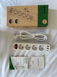 Мережевий фільтр-подовжувач RZTK Power Strip 4+2 USB-A (QC 3.0)+USB-С (PD20W) Black