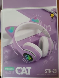 Беспроводные Bluetooth наушники CAT STN-28 Гарнитура с микрофоном FM радио + AUX, подсветка (Синий) фото от покупателей 2