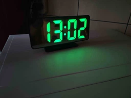Настільний LED годинник - будильник з термометром VST-888 (працюють від USB) Black/Green фото від покупців 3