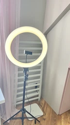Кольцевая светодиодная LED лампа RING 39 см с штативом 2м Набор для блогера и визажиста 2 в 1 фото видео Селфи кольцо
