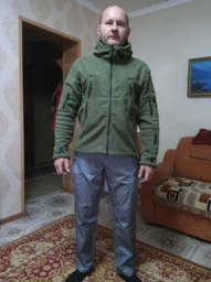 Чоловіча флісова кофта тактична з капюшоном військова кофта ЗСУ 8460 ESDY M см Хакі 62136 фото від покупців 7