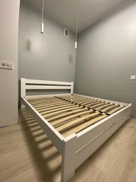 Двуспальная кровать деревянная Палермо плюс 160х220 Серая эмаль K 045 Шаг ламелей 5,5 см. фото от покупателей 7