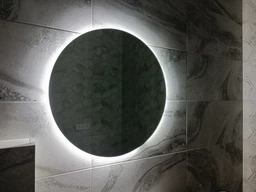 Круглое зеркало в ванную с светодиодной подсветкой, D-100 см, арт.70ек, фоновая подсветка, MirrorRika фото от покупателей 3