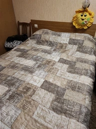 Стеганое покрывало Home Line. 1910740 15-1316 бежевое-160х210 см фото от покупателей 5