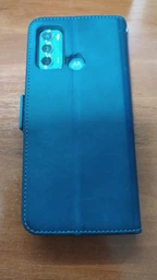 Чехол-книжка с кармашками Deexe Wallet Stand для Motorola Moto G60 - Blue фото от покупателей 2