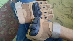 Тактические перчатки Suzhou M Коричневые (130720223/M) фото от покупателей 3