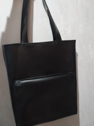 Сумка жіноча шоппер з екошкіри на плече велика Sambag Чорний 39138