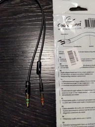 Кабель стерео аудіо Cablexpert CCA-418M 3.5 мм F - 2x3.5 мм M 0.2 м Black
