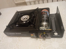 Кемпінгова портативна туристична газова плита з п'єзопідпалом Happy Home BDZ-155-A з пластиковим кейсом + адаптер штуцер під великий балон фото від покупців 1