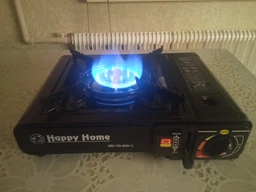 Кемпінгова портативна туристична газова плита з п'єзопідпалом Happy Home BDZ-155-A з пластиковим кейсом + адаптер штуцер під великий балон фото від покупців 2
