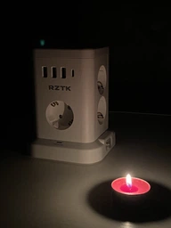 Універсальний мережевий подовжувач RZTK Tower Wireless + 3 USB-A + 1 USB-C White (TWW7) 1.8 м