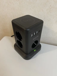 Універсальний мережевий подовжувач RZTK Tower Wireless + 3 USB-A + 1 USB-C Black (TWB7) 1.8 м фото від покупців 4