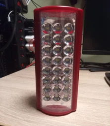 Аварійний акумуляторний ліхтар лампа Almina DL-2424 з функцією Power bank переносний світильник 24 LED Червоний
