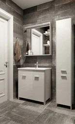 Тумба напольная JUVENTA Brooklyn Br-65 черная с умывальником Soft-65 фото от покупателей 2