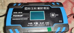 Зарядное устройство для автомобильного аккумулятора Foxsur 12V-24V 8A (совместимо со свинцово-кислотными и гелиевыми АКБ) Blue