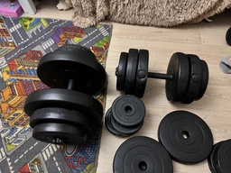 Набір RN-Sport штанга 110 кг з гантелями + гриф W-подібний (100х4gr) фото від покупців 3