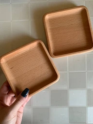 Дерев'яна тарілка Woodstuff блюдце для закусок Квадрат 12х12см