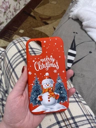 Матовый розовый чехол на iPhone 11 :: Снеговик (новогодний принт 152)