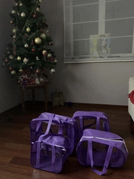 Набор сумок в роддом EcoNova (4 шт.) | Размеры S, М, XL,XXL | Прозрачные с фиолетовым спанбондом Для мамы и малыша фото от покупателей 3