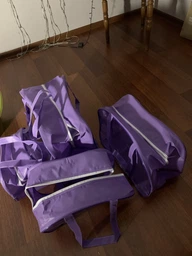 Набор сумок в роддом EcoNova (4 шт.) | Размеры S, М, XL,XXL | Прозрачные с фиолетовым спанбондом Для мамы и малыша фото от покупателей 2