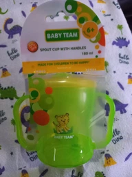 Поїльник з ручками та носиком 6+ Baby team 180 мл Зелений