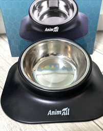 Миска для собак AnimAll 0466 на подставке MS7222 420 мл Металлическая/чорная (2000981277567) фото от покупателей 7