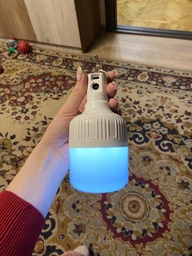 USB LED Лампа Ліхтар Кемпінговий Туристичний 60 W на Акумуляторі Батарея 2400 mAh Аварійний Світильник з Підвісом Біла фото від покупців 7