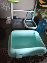 Туалет для кошек под наполнитель Animall с лопаткой CNR-127 58 x 42 x 24 см Фиолетовый (2000981206406) фото от покупателей 19