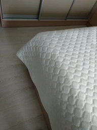 Покрывало ТЕП велюровое Velour Ромб круглый Молочный Евро 220х240 см Двустороннее фото от покупателей 2