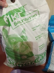 Деревний наповнювач для котячого туалету Super Cat Супер Кет з ароматизатором лаванди 3 кг (10 л) (3551) (4820082490225) фото от покупателей 1