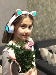 Бездротові дитячі Bluetooth навушники з котячими вушками та підсвічуванням Cat VZV-23M Чорні