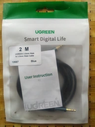 Кабель аудіо AUX Ugreen 3.5 mm з нейлоновою обплетенням 3M Blue (AV112) фото від покупців 2