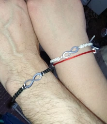 Комплект парных браслетов Infinito черно-белый