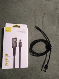 Кабель Lightning > USB Baseus Cafule Special Edition 2.4A 1.0m (CALKLF-GG1) Gray фото від покупців 3