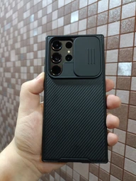 Карбонова накладка Nillkin Camshield (шторка на камеру) Samsung Galaxy S23 Ultra Чорний / Black фото від покупців 2