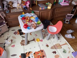 Стілець зі спинкою Kid 33х33х50сm блакитно-сірий фото від покупців 1