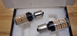 Світлодіодна лампа з цоколем 1156 BAU15s PY21W 144 SMD 3014 12V Жовтий зі зміщенням Avtoexpect (11554)
